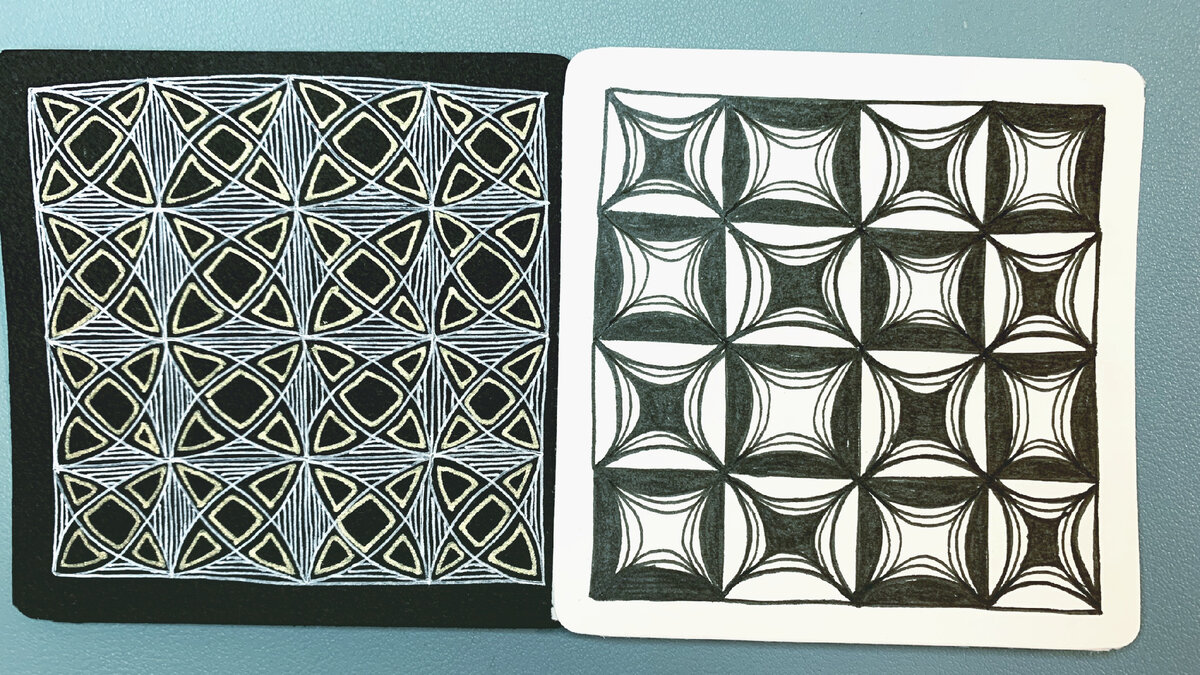 Примеры простых рисунков в стиле Зентангл