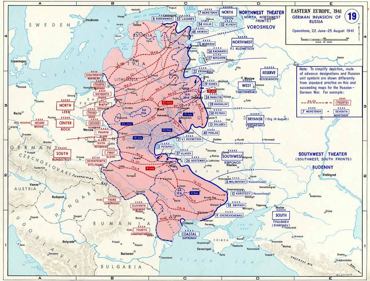1941, июнь-август, вторжение немцев в СССР (источник - USMA)