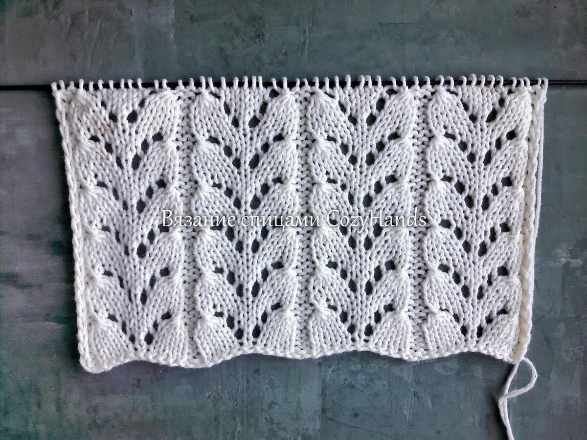 Нежный легкий узор спицами 