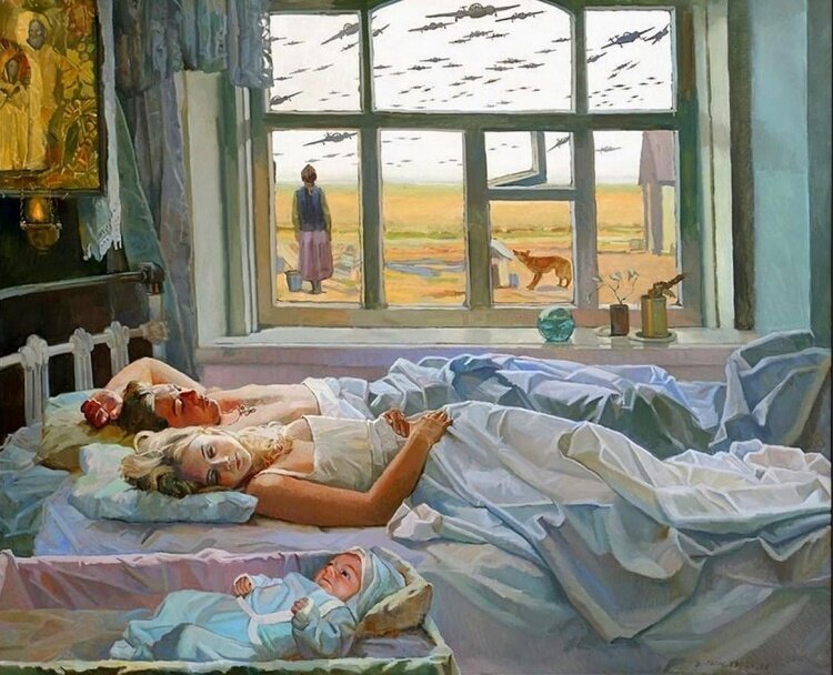 "Даже и не снилось. 22 июня 1941". Автор картины - Папко В. Ф.