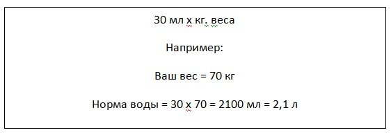 расчет нормы чистой воды в сутки 