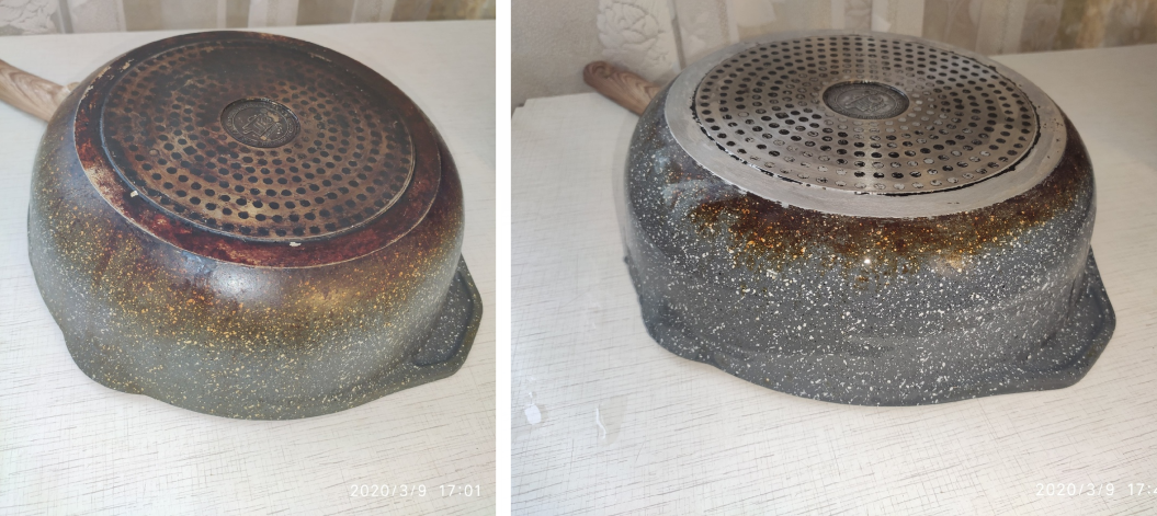 Санитол антижир из Фикс Прайс результаты на сковороде