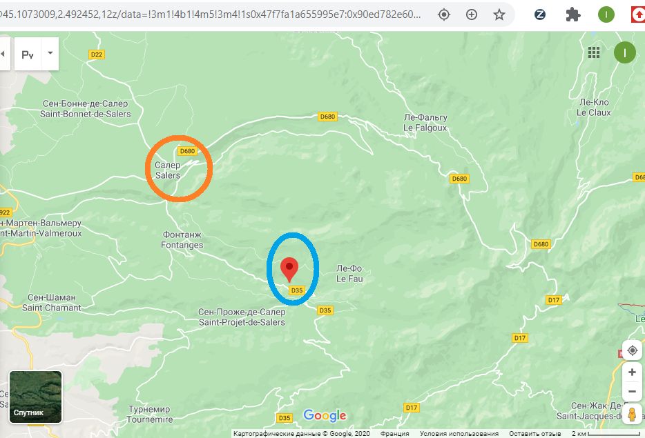 Красным отметила то место, где мы отпуск проводим. А синим - то место, куда мы отправились)))
