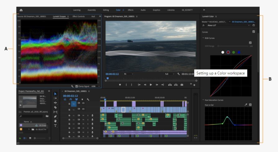 Интерфейс Adobe Premier Pro. Иллюстрации с сайта производителя