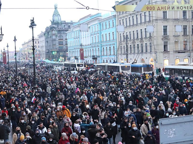 Протесты 23 января в Санкт-Петербурге. Изображение из открытых источников