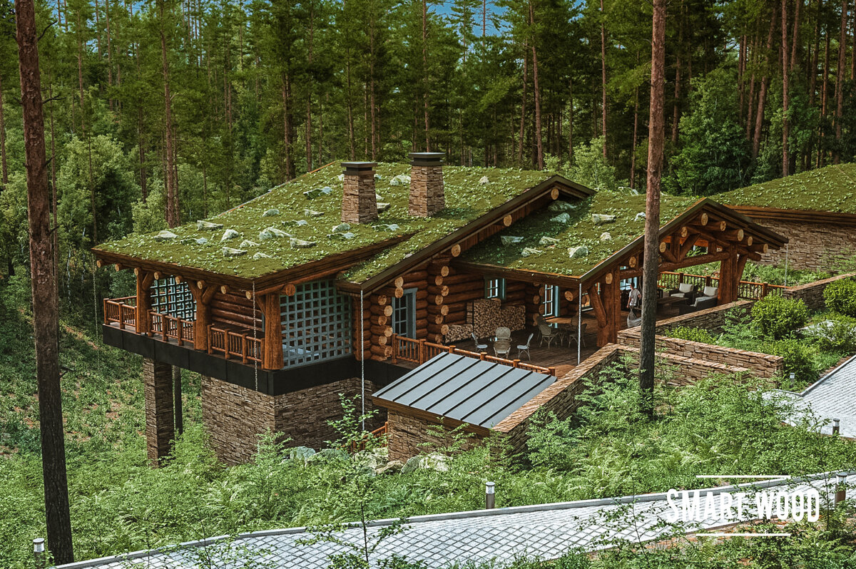 Деревянная баня "Аксаут" в горах