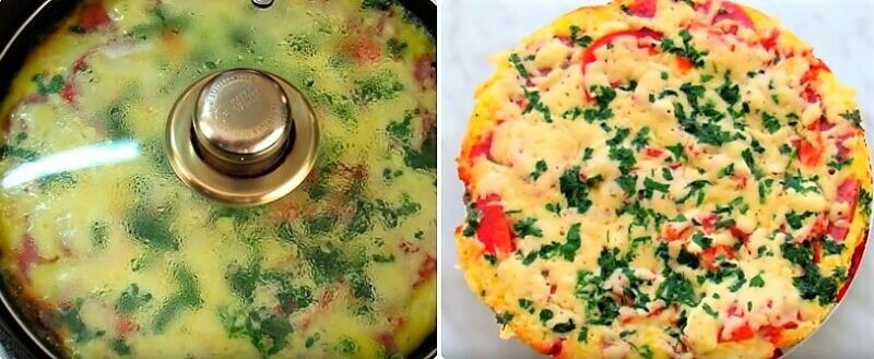 Заливная пицца на майонезе и сметане. Заливная пицца в духовке
