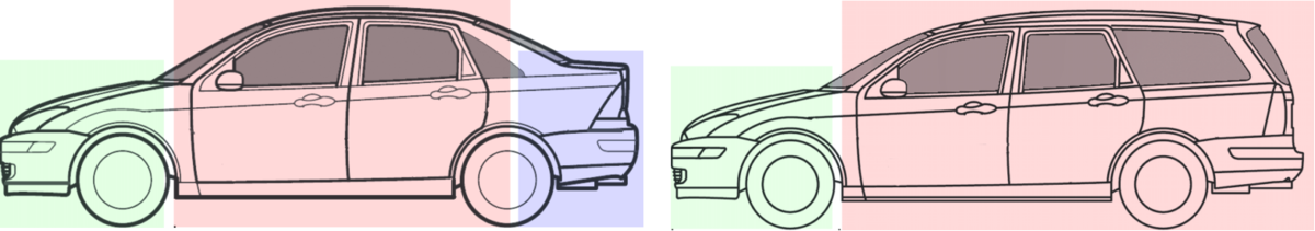 Кузов седан (слева), универсал (справа)