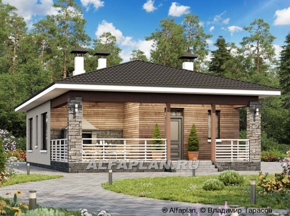 НА СЛАЙД-ШОУ 4 ФОТО: Проект одноэтажного дома "Мелета" 681В/618М