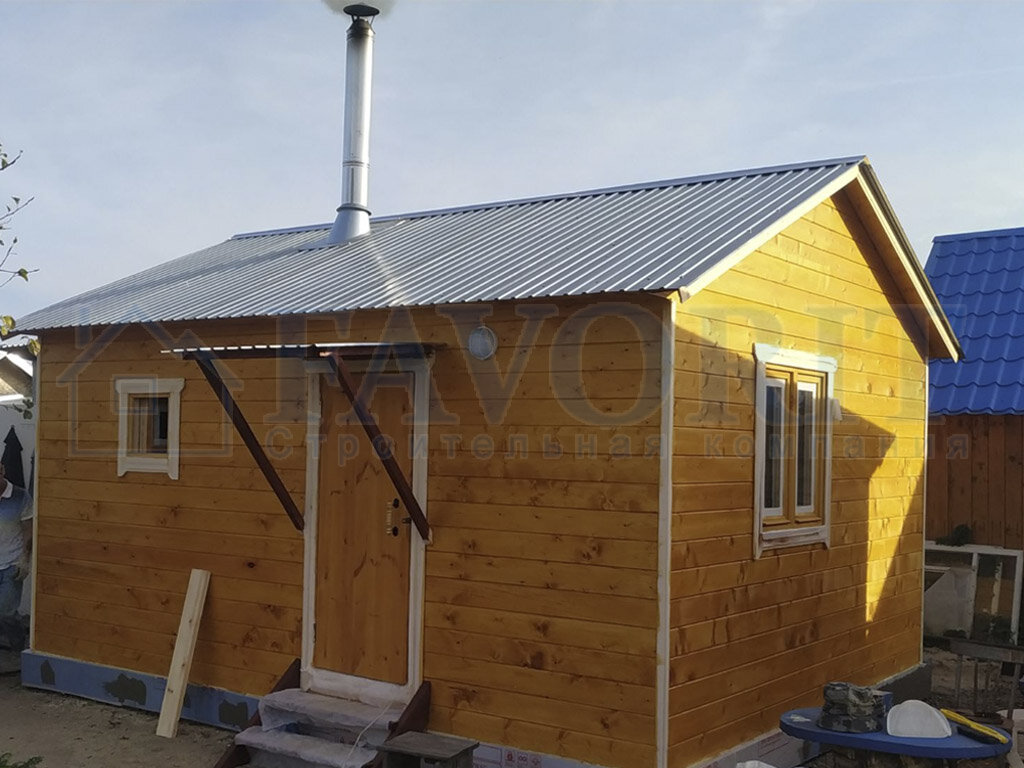 Каркасная баня 4х5 (построена компанией «Фаворит» в Нижнем Новгороде)