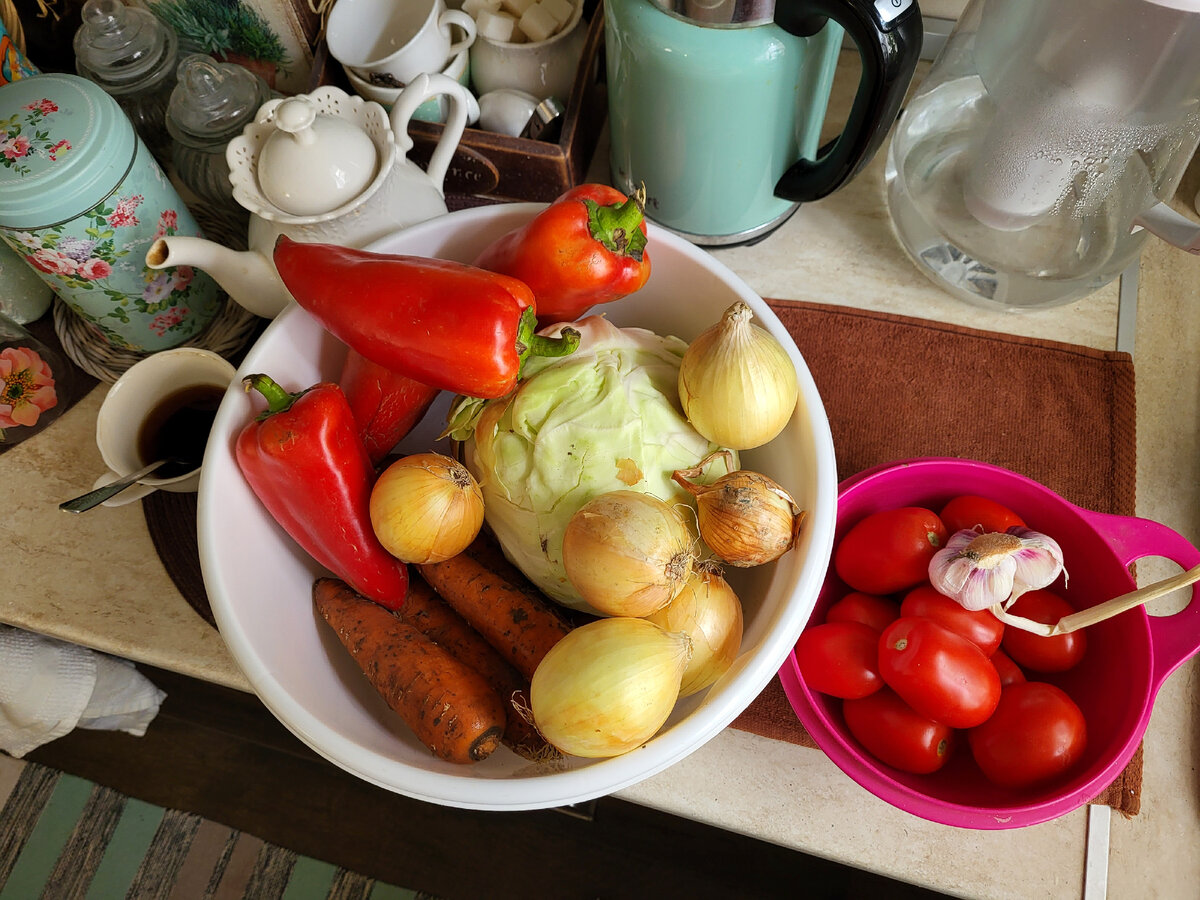 Овощи для заготовки щей.