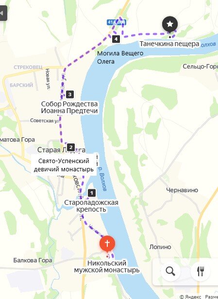 Старая ладога карта