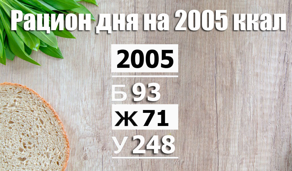 Рацион на 2005 ккал вегетарианский для мужчин и спортивных женщин (Б/Ж/У: 93/71/248) - Calorizator