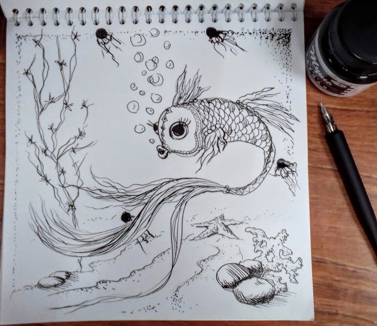 Inktober 2020. Рыба