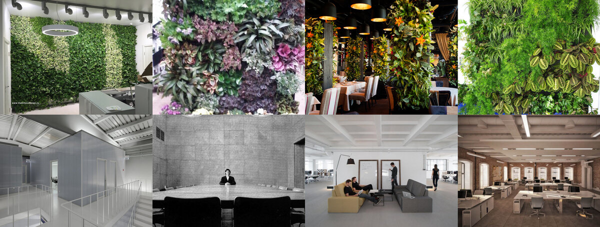 Вертикальные оздоровительные сады на модулях редкого полива