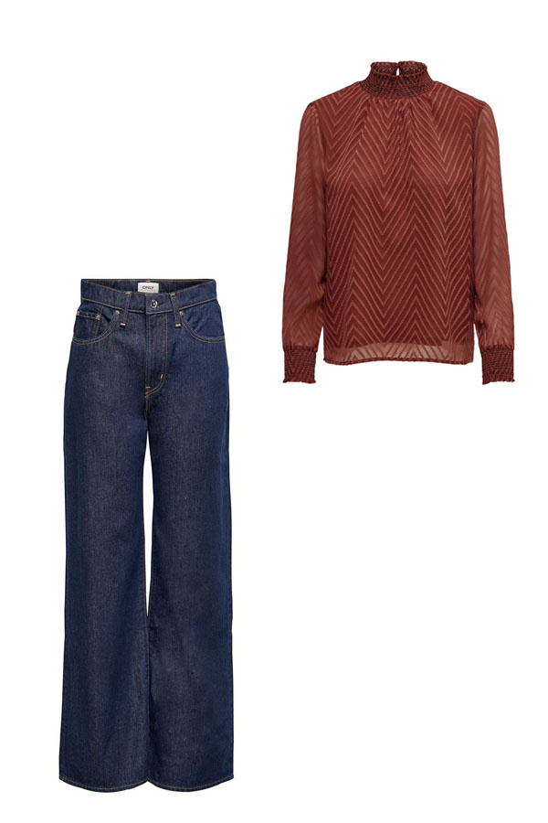 Недорогой образ от марки ONLY, блузка (630 р.)  и джинсы (1741р.)