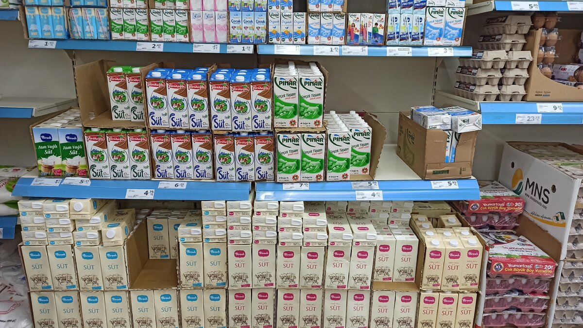 Обычное молоко в тетрапаках различной жирности