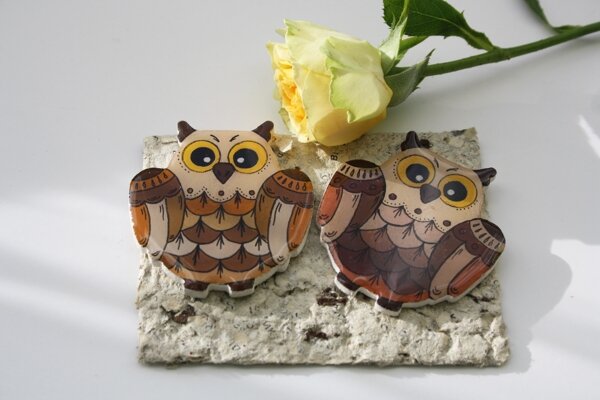 Брошь в виде совы подойдет мудрым, бережливым женщинам