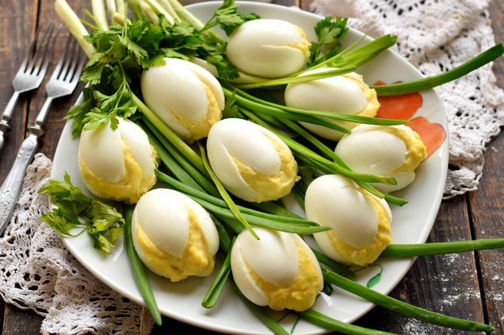 Блюда из яиц пошагово с фото Закуска Белые тюльпаны Рецепты салатов и вкусняшек Дзен