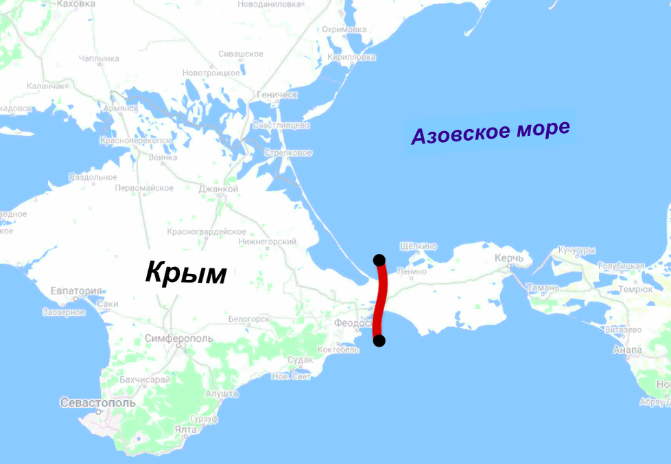 Черное море с азовским морем соединяется
