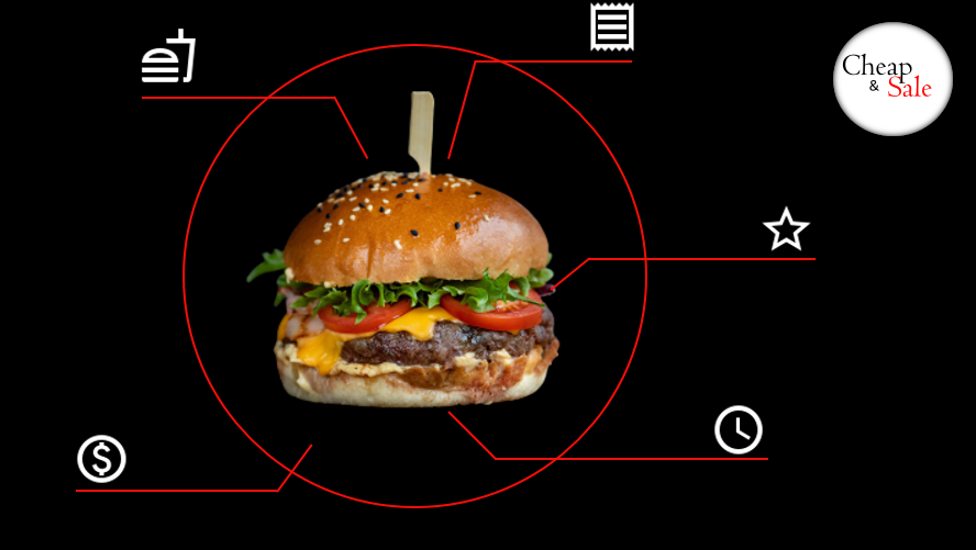 Фото бургера с pexels.com, оформлять будем примерно так