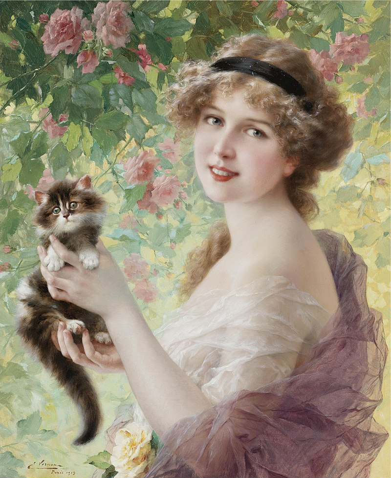 Son Petit Chaton by Emile Vernon. Public Domain, https://commons.wikimedia.org/w/index.php?curid=78248344