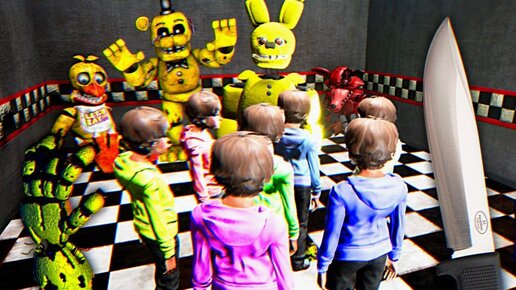 FNAF ТОЛПА ШКОЛЬНИКОВ в АНИМАТРОНИКЕ ГОЛДЕН ФРЕДДИ + БЕШЕНАЯ ШКОЛОТА РАЗНОСИТ ПИЦЦЕРИЮ из ФНАФ !!!