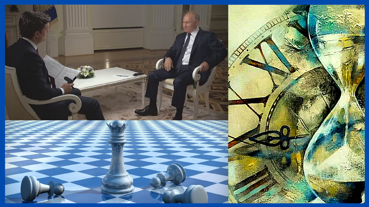 Путин и "машина времени".  В этом коллаже - смысл всего текста...