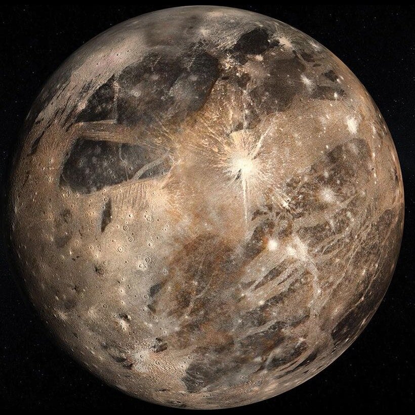 Спутники больше луны. Ганимед Спутник Юпитера. Ганимед Спутник спутники Юпитера. Ганимед Луна Юпитера. Юпитер Планета со спутником Ганимед.