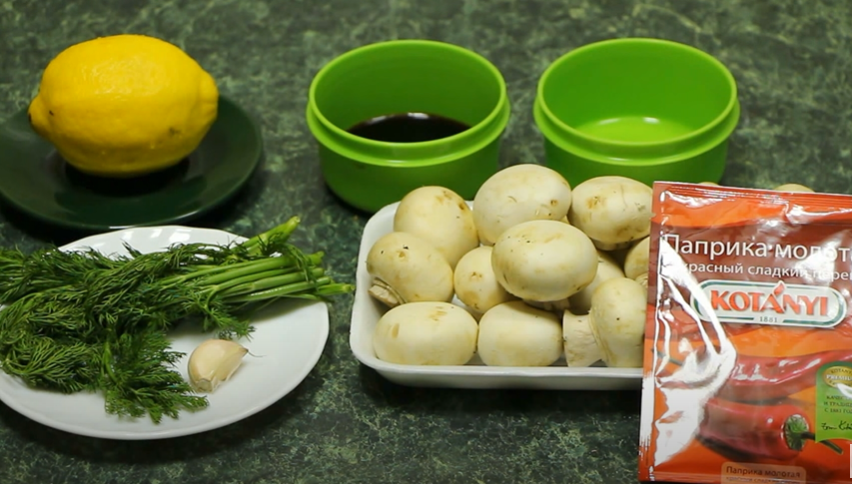 Ингредиенты для шашлыка из шампиньонов