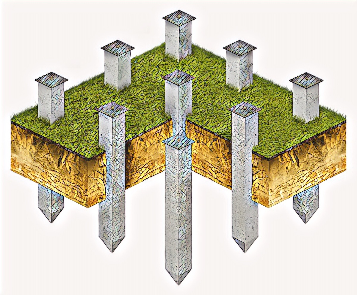 с предварительно напряженными продольными металлическими стержнями.