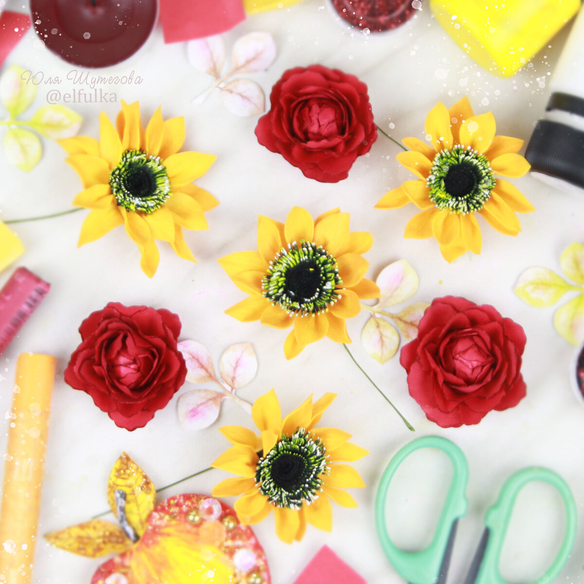 Детали для осенней коробочки, которые вдохновили меня на создание заколки