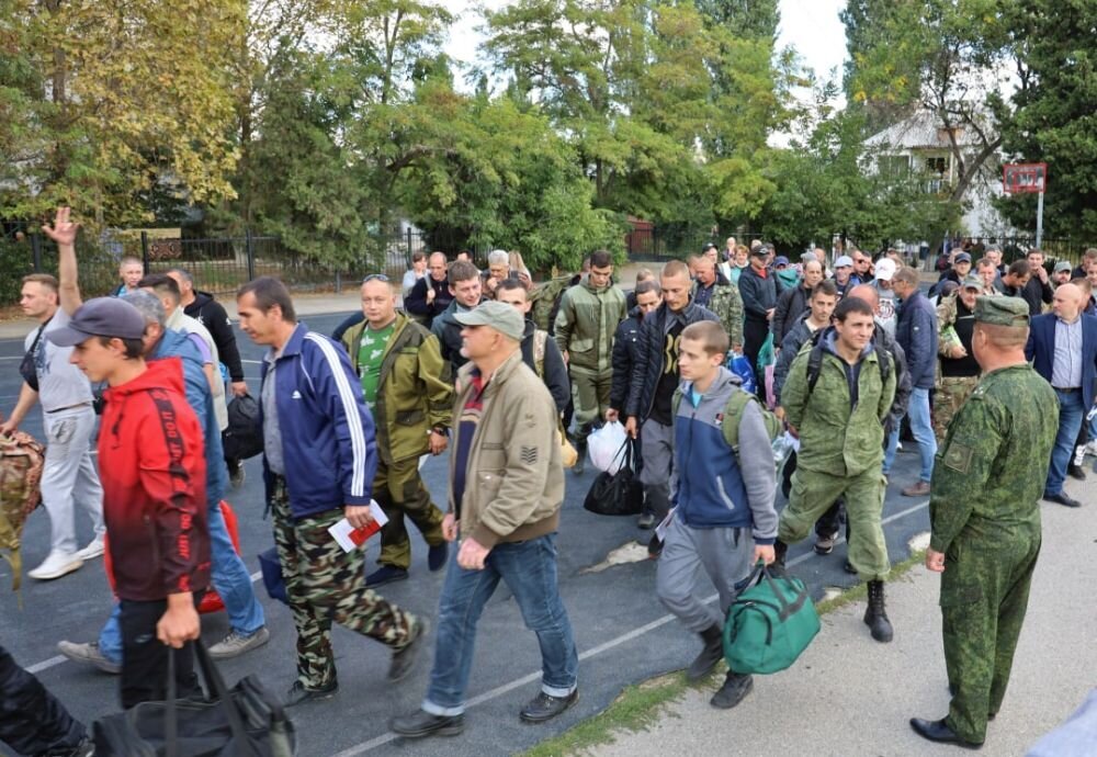 Мобилизация в Судаке (Республика Крым). Источник: t.me/sandro_kiriak.