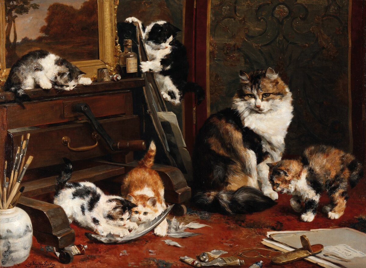 Charles van den Eycken. A mischevious game. 1903. Anticstore