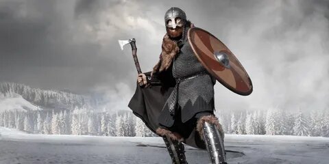 Викинг в боевых доспехах