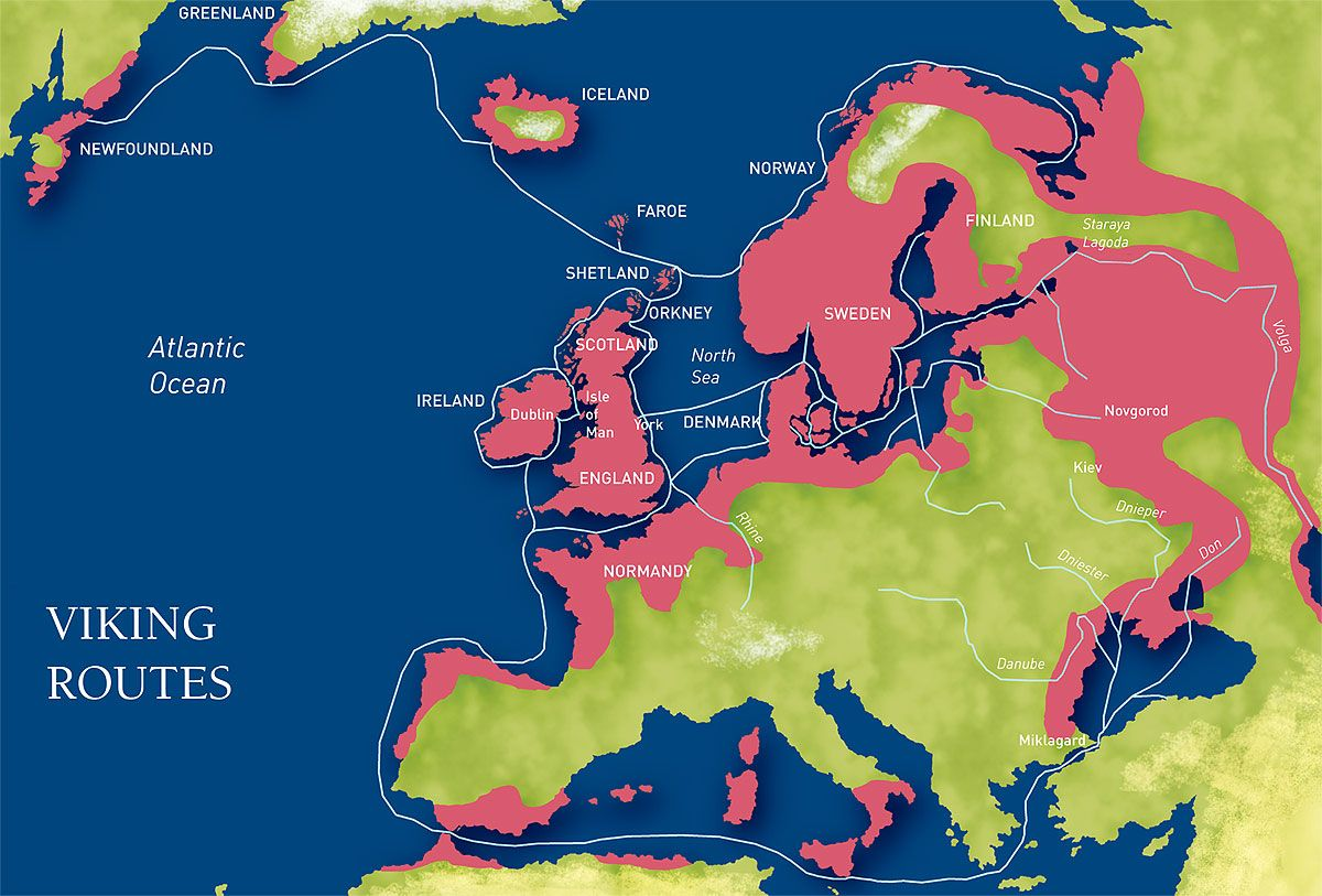 Викингов нехило так поболтало по всей Европе