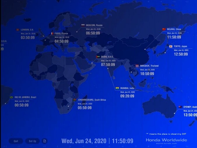 Заставка с часами