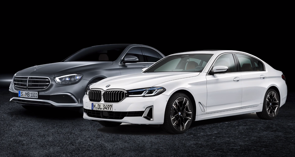 Кстати, новинки 2021 года BMW 5 и Mercedes E