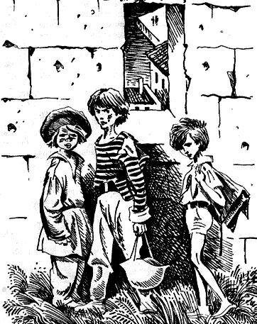 Иллюстрация из книги "Трое с площади Карронад".