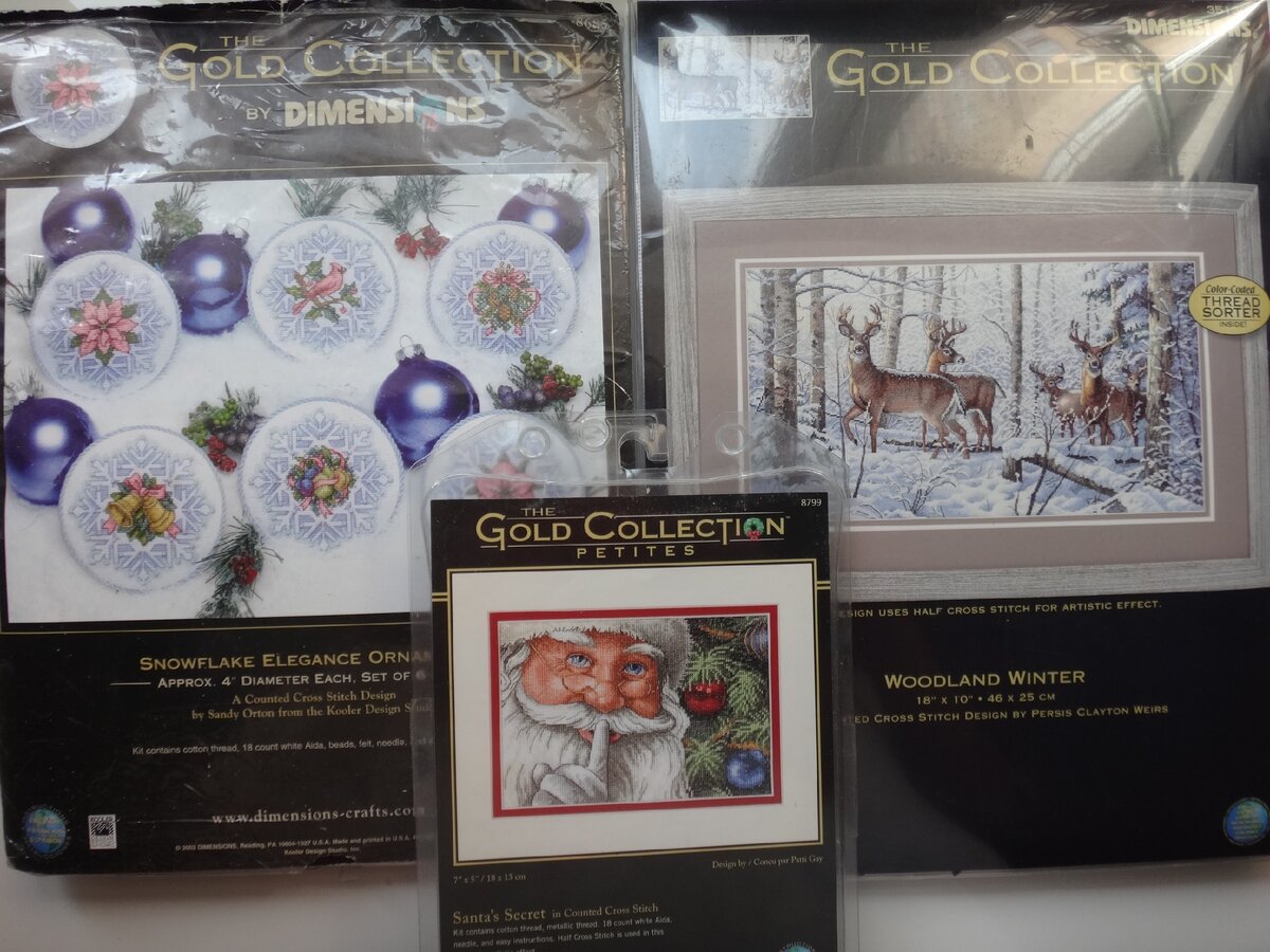 Мои вышивальные запасы от Dimensions. Ретро наборы