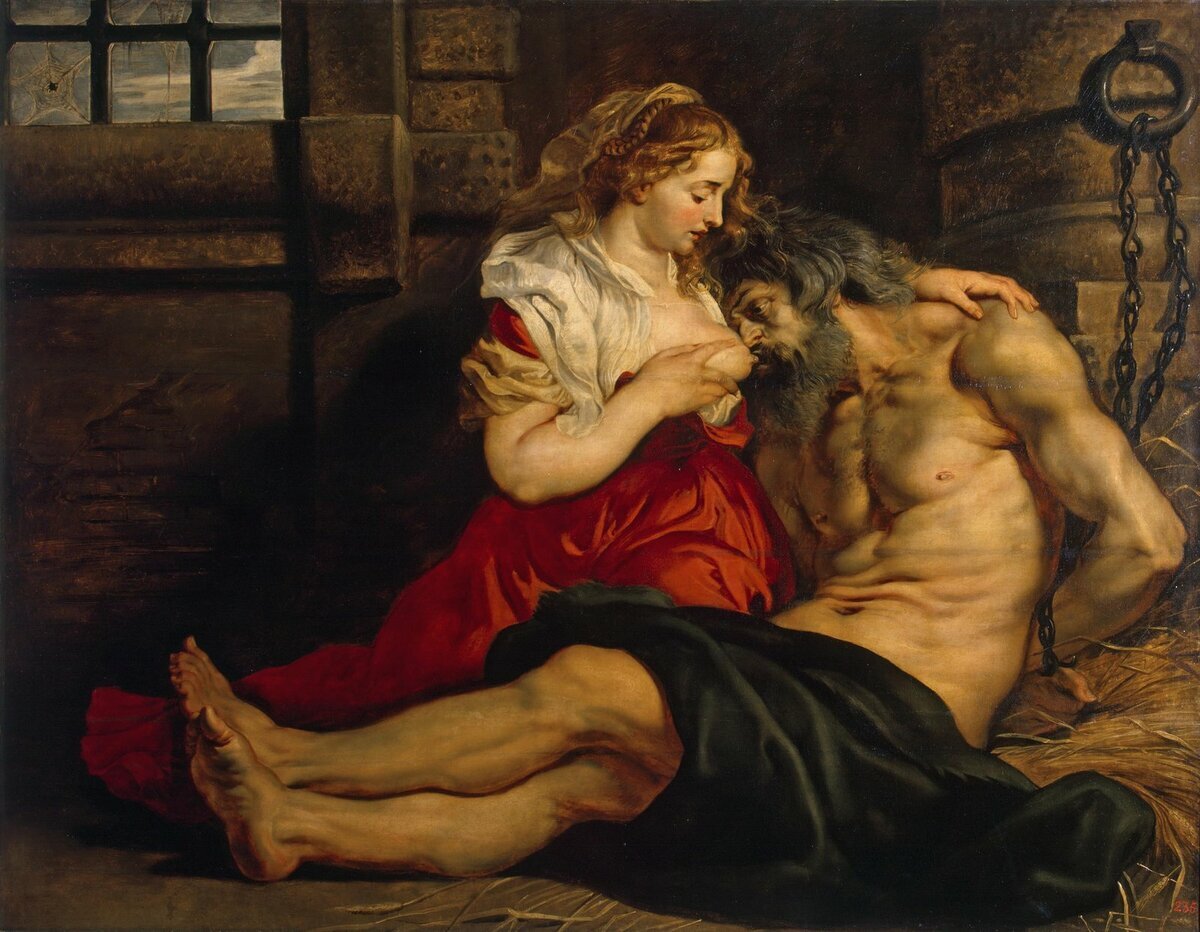 Рубенс, «Отцелюбие римлянки». Примерно 1612