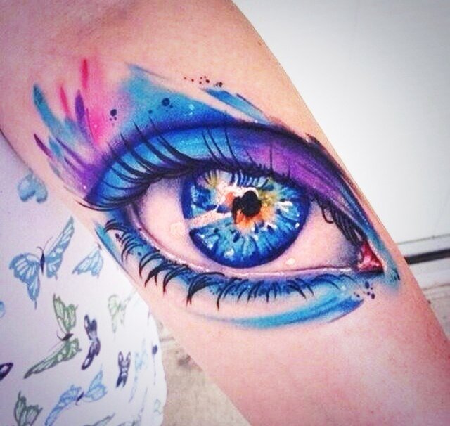 Татуировка "Глаз" в стиле акварель