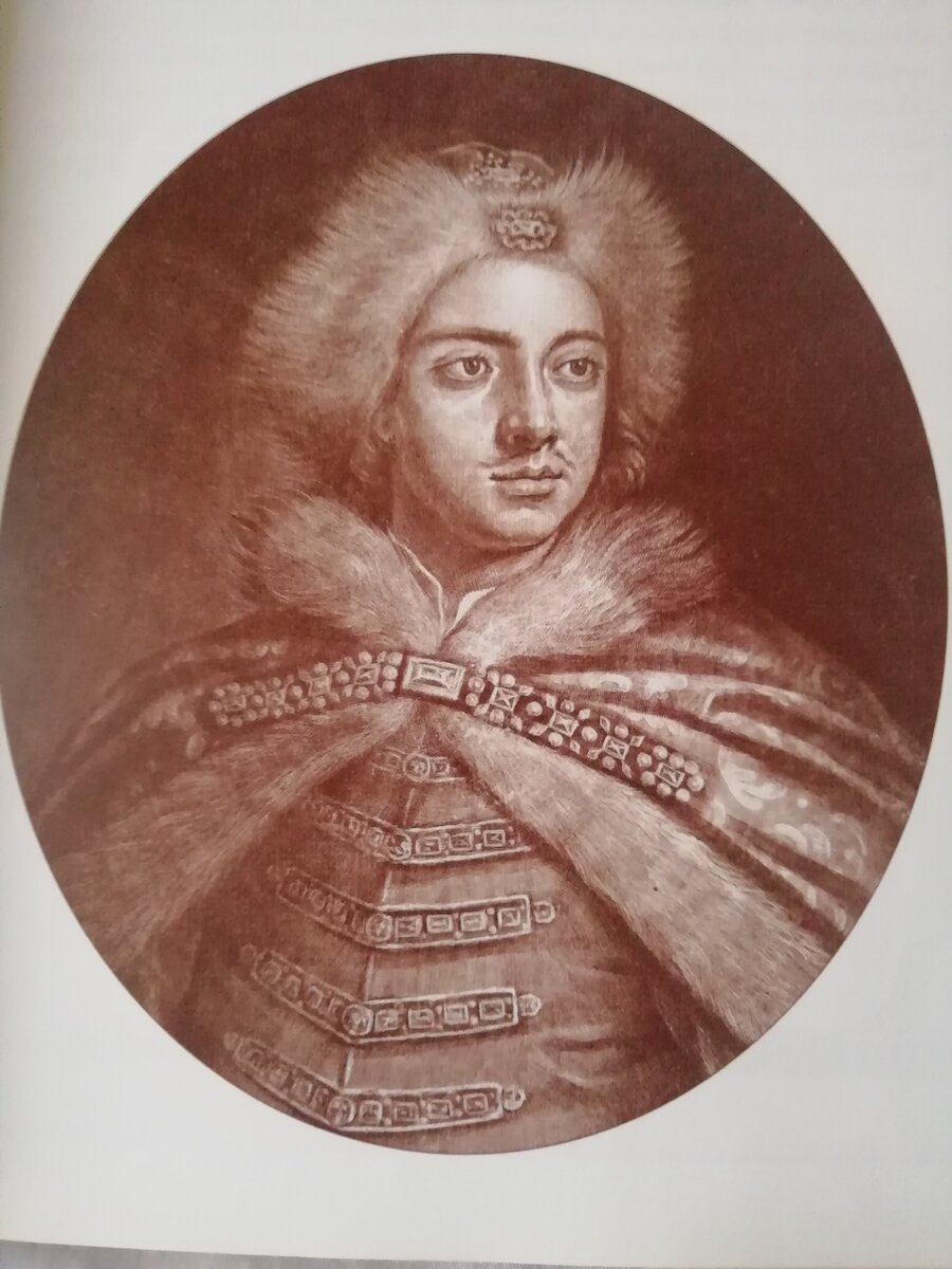 Молодой царь и великий князь Петр Алексеевич. Гравюра Я. Голе. 1698 год ГМП.