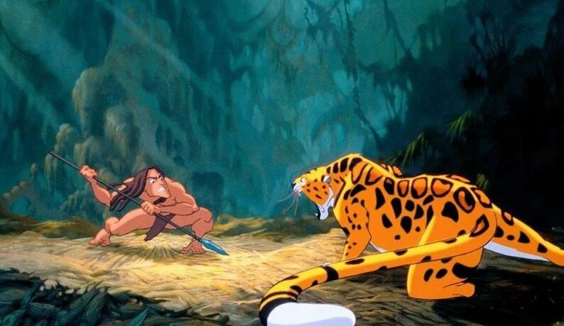 Кадр из анимационного фильма "Тарзан". Изображение взято из свободных источников