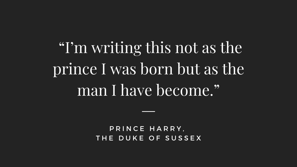 Я пишу книгу не как рожденный принцем, а как мужчина, которым я стал