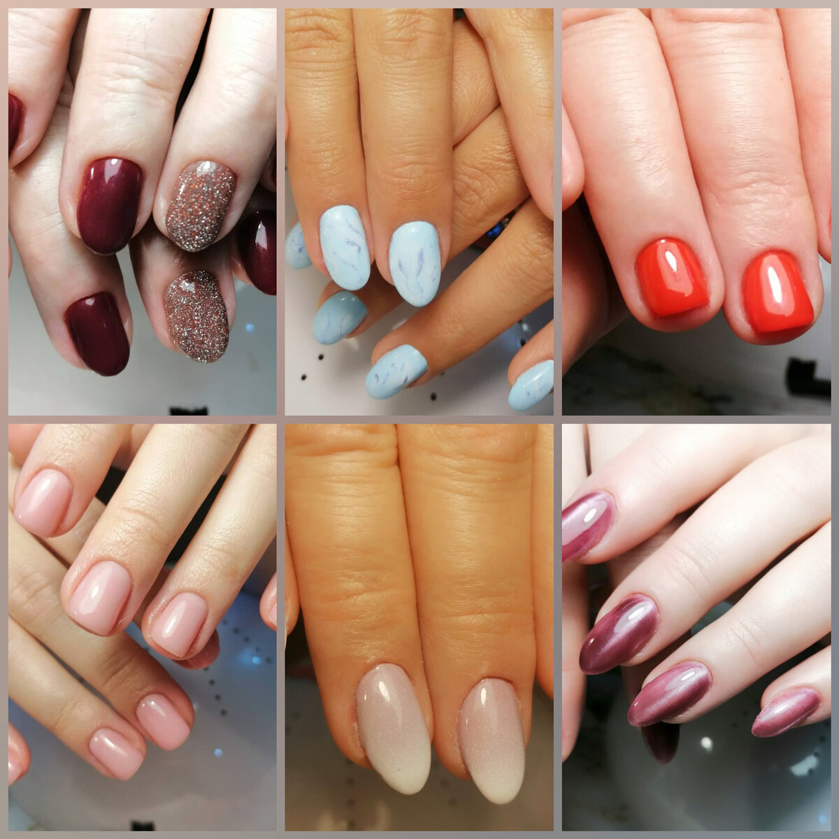 Комбенированый маникюр с покрытием гель-лака, уход. Мои работы. 