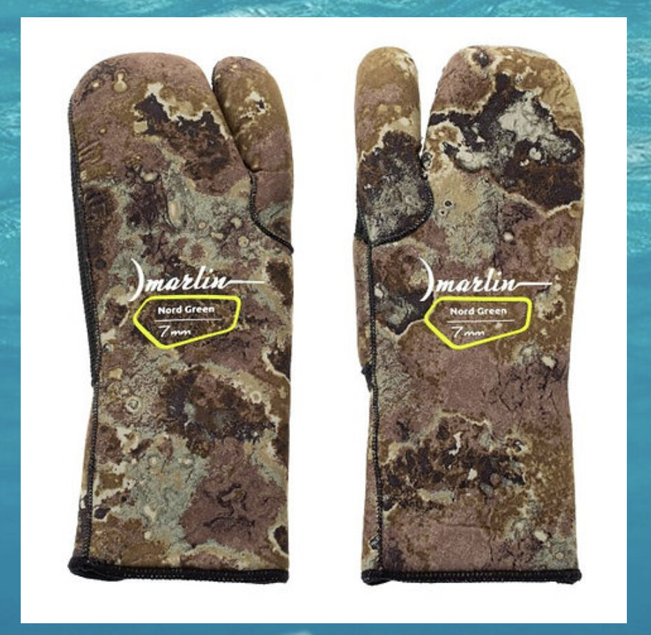 Перчатки трёхпалые Marlin Nord Green 7 мм. #marlin67.com