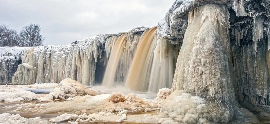 Водопад Ягала зимой, japict.com