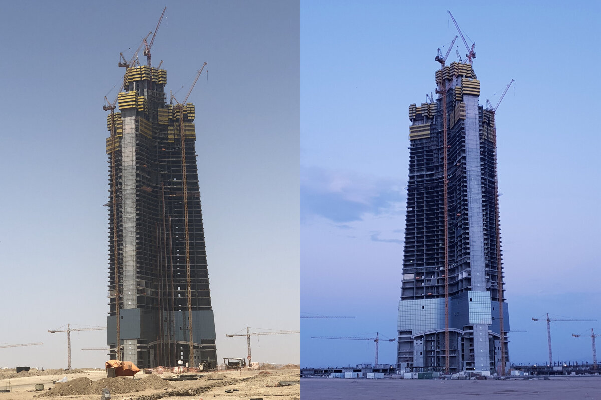 © S.Nitzold / Wikimedia Commons / CC BY-SA 4.0 (Jeddah Tower в 2019 и 2022 гг. соответственно)