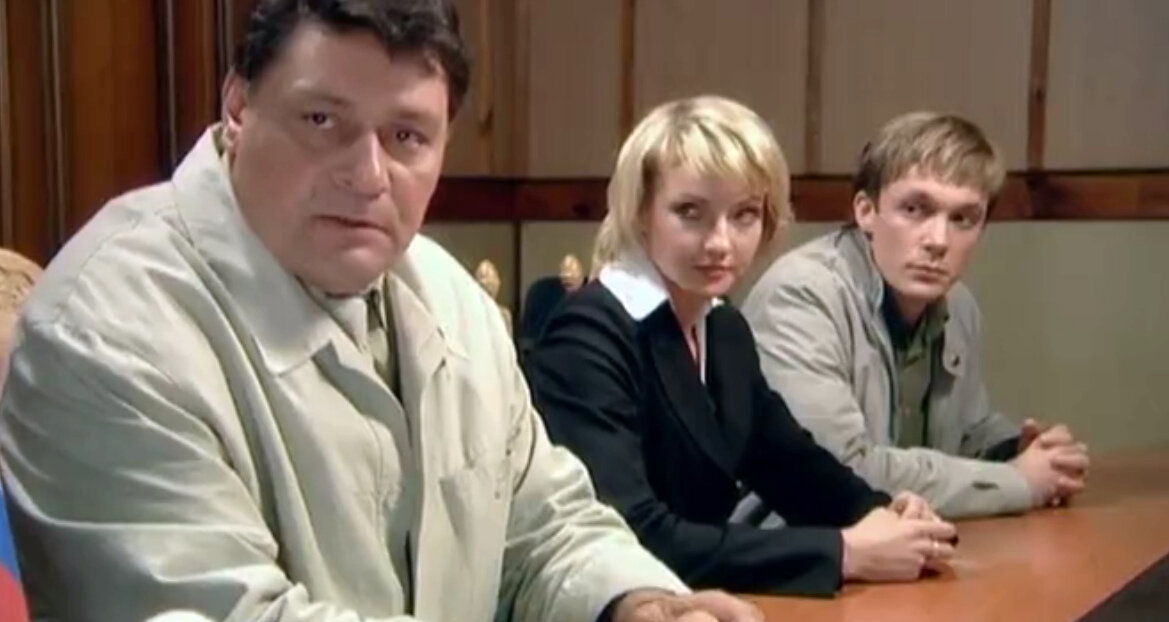 Дмитрий Назаров в роли Алексея Хромова, Наталия Житкова в роли Ольги Барышевой, Алексей Шутов в роли Игоря Лямина. Кадр из кинофильма "Вызов", 2006-2008 г., режиссеры Анатолий Артамонов, Анджей Петрас, Ольга Перуновская, сценаристы  Игорь Осипов, Алексей Каранович, композитор Евгений Федоров. Скриншот кадра для иллюстрации